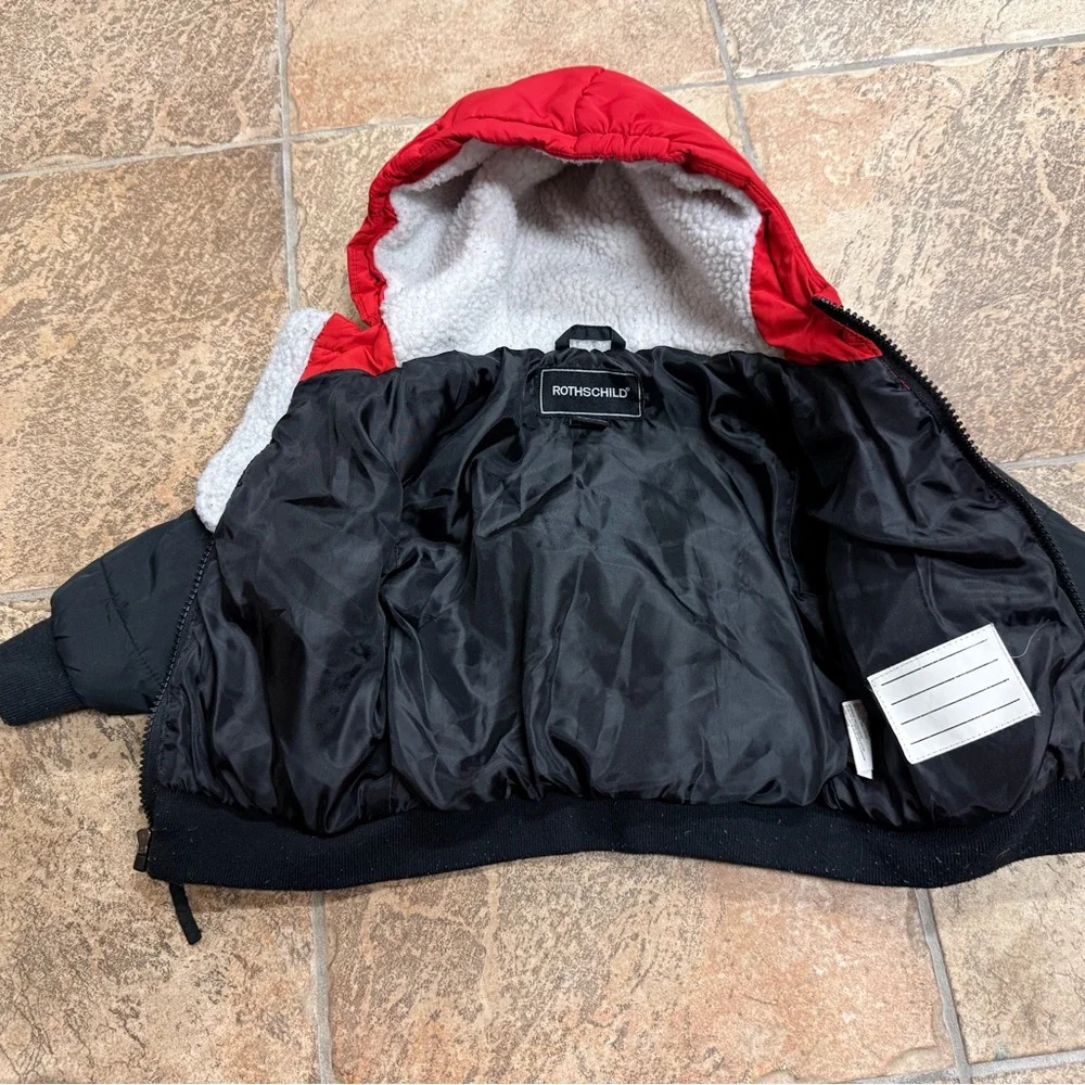 Rothschild Red and Black Hooded Jacket‎